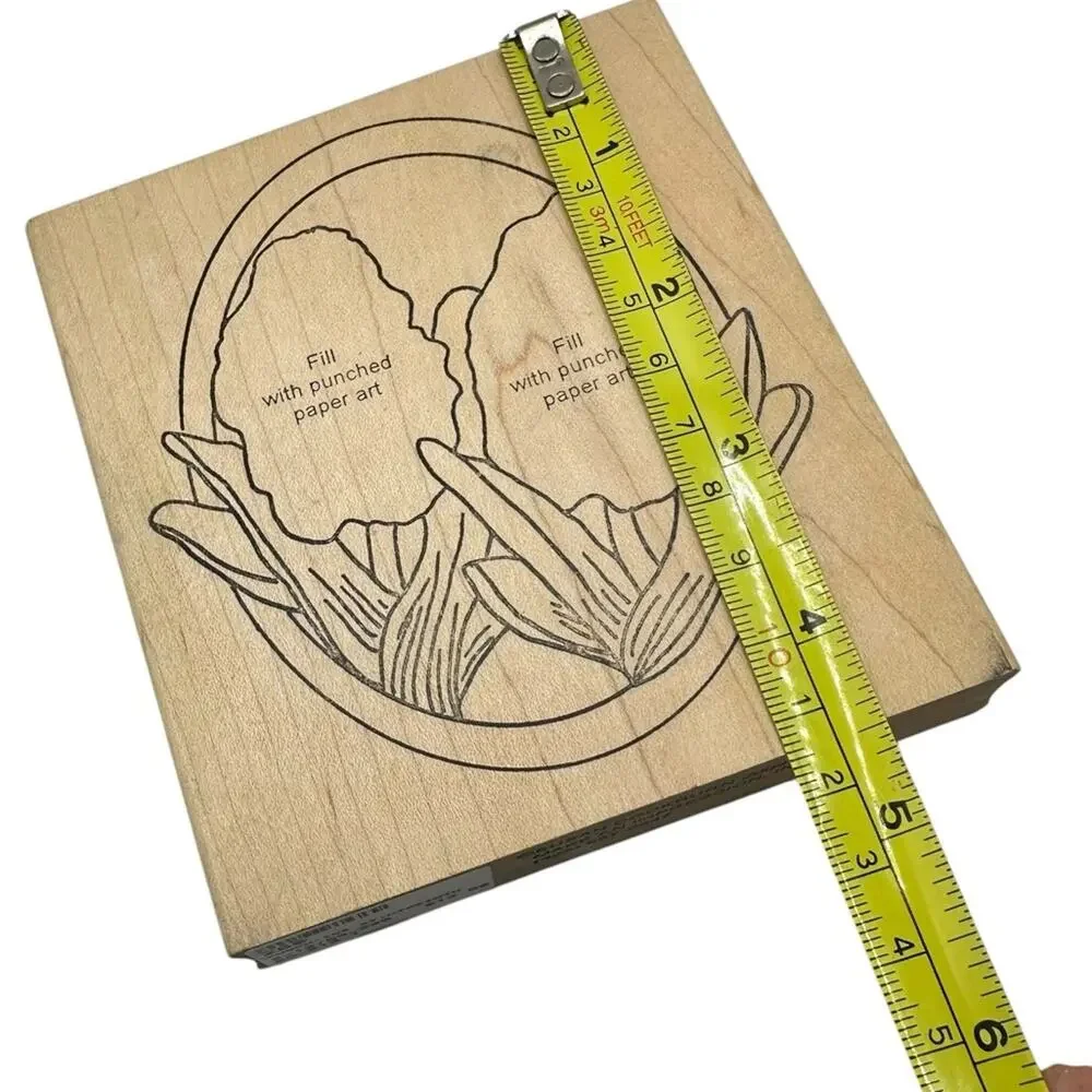 VTG Large Rubber Stamp Hyacinth Floral 4 X 4.5 inch Punch Paper Crafts Scrapbook